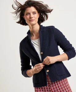 * Blazer Chaleco De Punto En Relieve