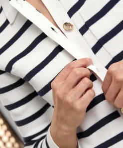 * Blusa Cardigan Puntaknit Rayas Bretonas