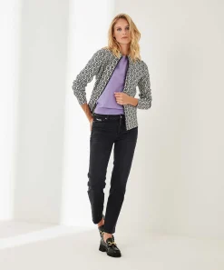 * Cardigan Con Cremallera Y Estampado Jacquard Retro