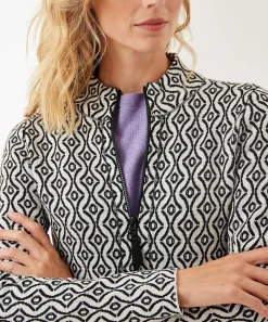 * Cardigan Con Cremallera Y Estampado Jacquard Retro