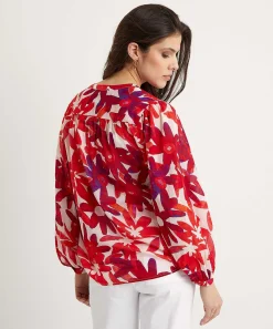 0039 Italia Blusa Voile Algodon Flores Anni