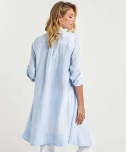 0039 Italia Vestido Camisero Lino Gracia