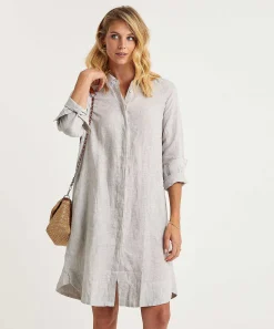 0039 Italia Vestido Camisero Lino Gracia