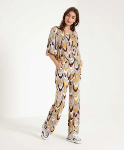 Ana Alcazar Pantalon Slinky Palazzo Estampado Retro