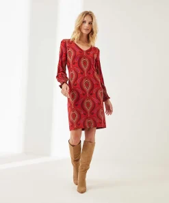 Ana Alcazar Vestido Escote En Pico Slinky Paisley