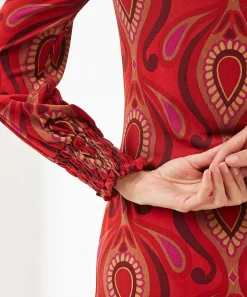 Ana Alcazar Vestido Escote En Pico Slinky Paisley