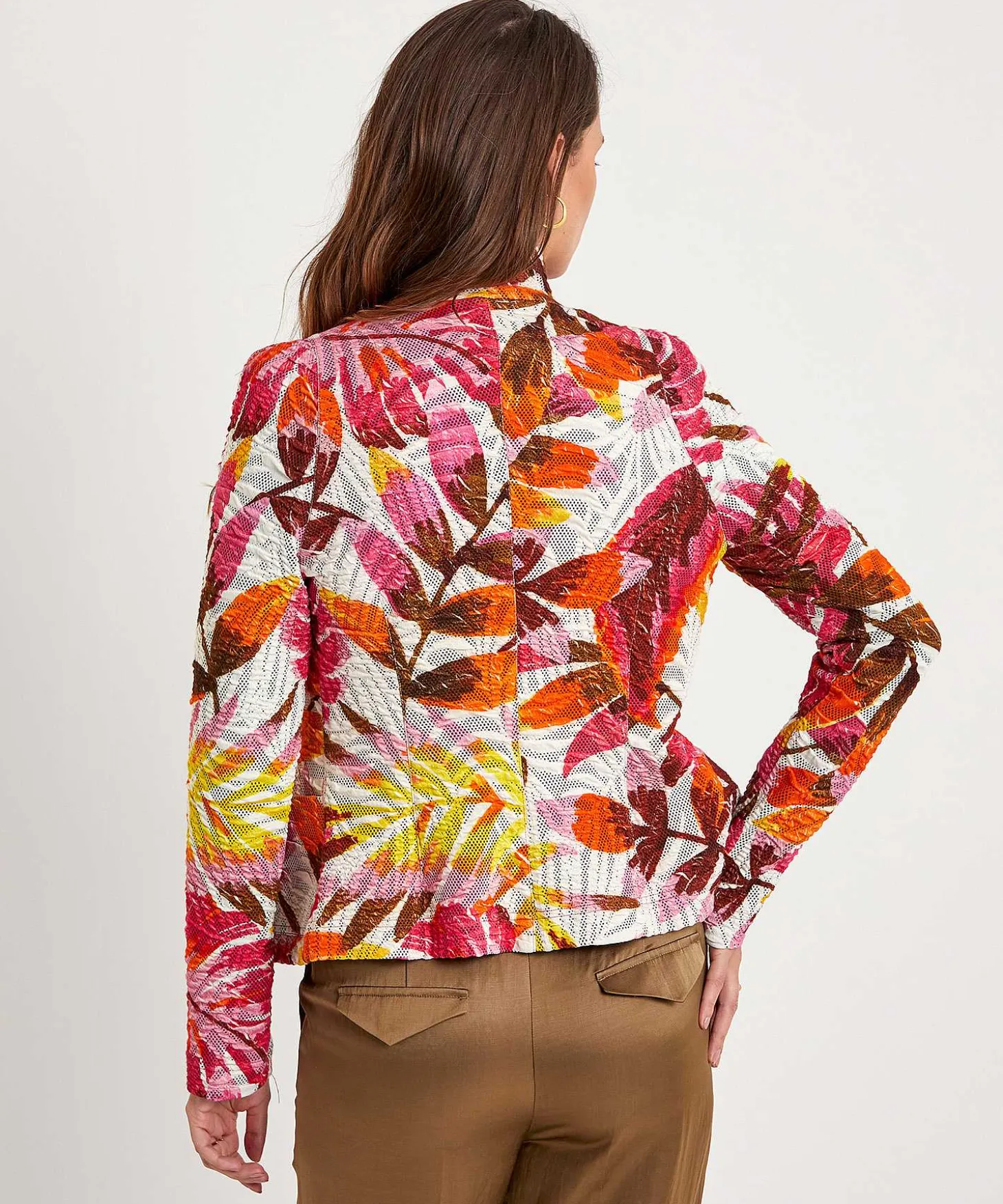 Blazer Estructurado Con Estampado De Hojas De Ml Collections