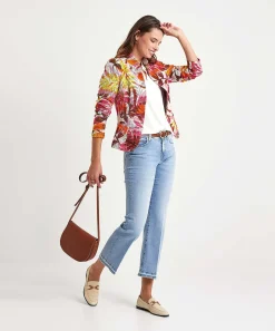 Blazer Estructurado Con Estampado De Hojas De Ml Collections