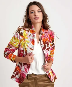 Blazer Estructurado Con Estampado De Hojas De Ml Collections