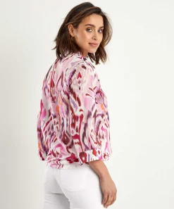 Blusa * De Voile De Algodon Ikat Multicolor