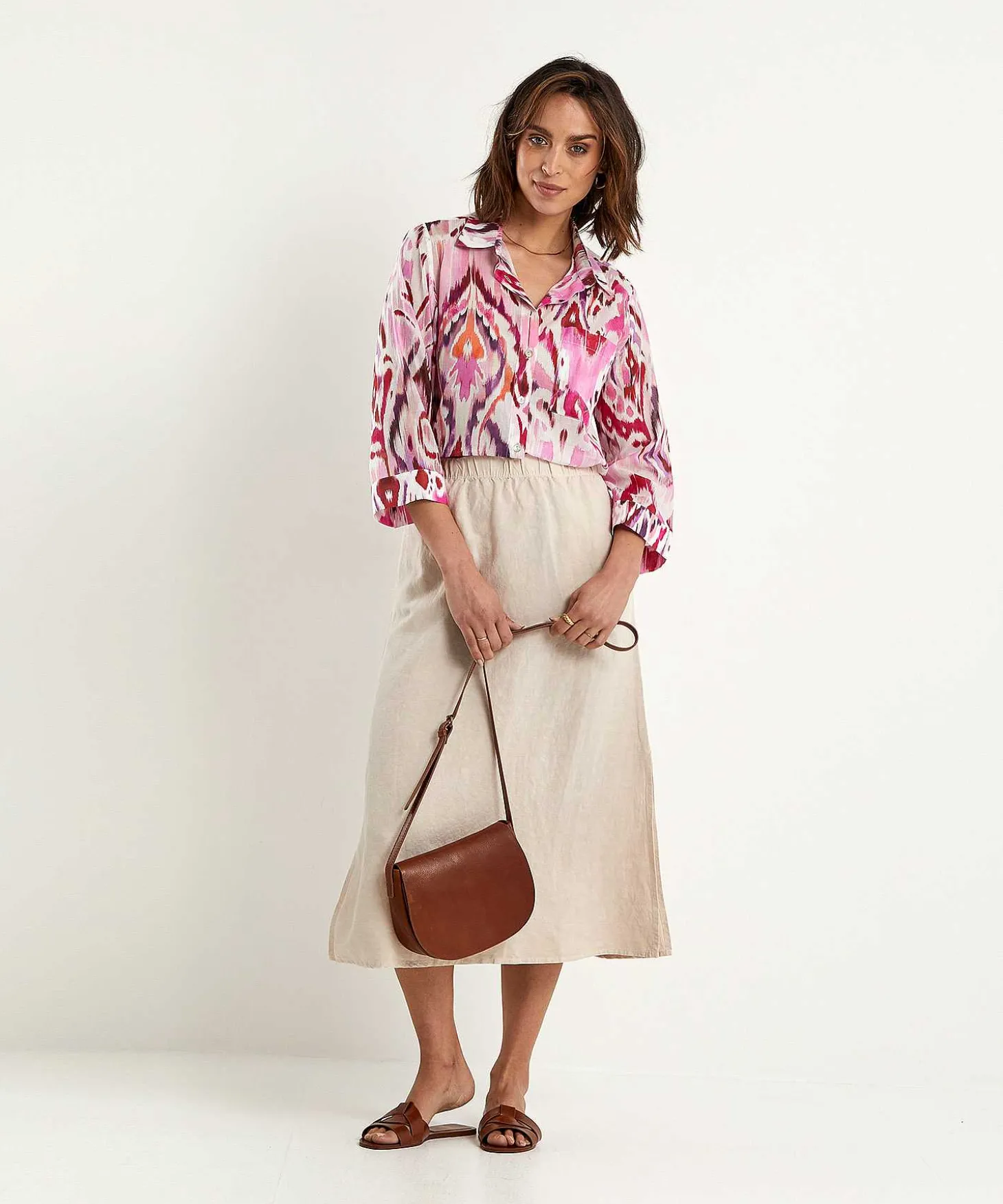 Blusa * De Voile De Algodon Ikat Multicolor
