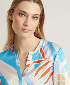 Blusa Angelegenheit De Herzen'S Seda Estampado Acuario