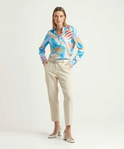 Blusa Angelegenheit De Herzen'S Seda Estampado Acuario