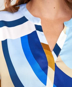 Blusa De Seda Angelegenheit De Herzen Con Estampado De Remolinos
