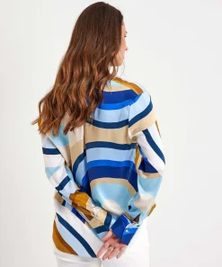 Blusa De Seda Angelegenheit De Herzen Con Estampado De Remolinos
