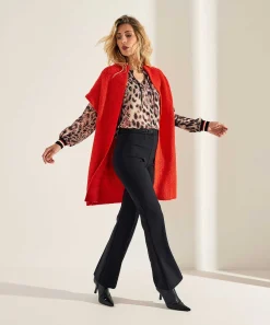 Blusa Deportiva De Gasa Con Estampado De Pantera De Marc Cain