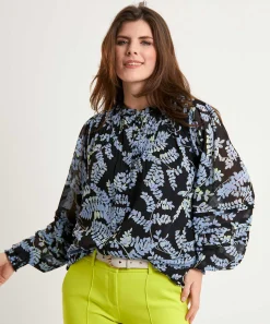 Blusa Fabienne Chapot Ferry Estampado Hojas