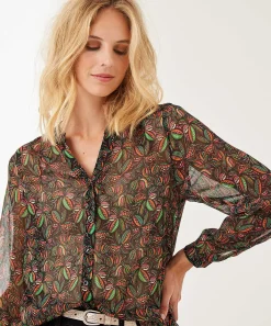 Blusa Giulia E Tu Voile Con Estampado Integral