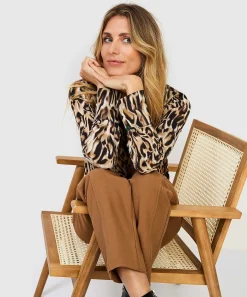 Blusa Kyra Crepe Estampado Animal Beline