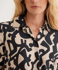 Blusa Lasalle Seda Cairo Bicolor Estampado
