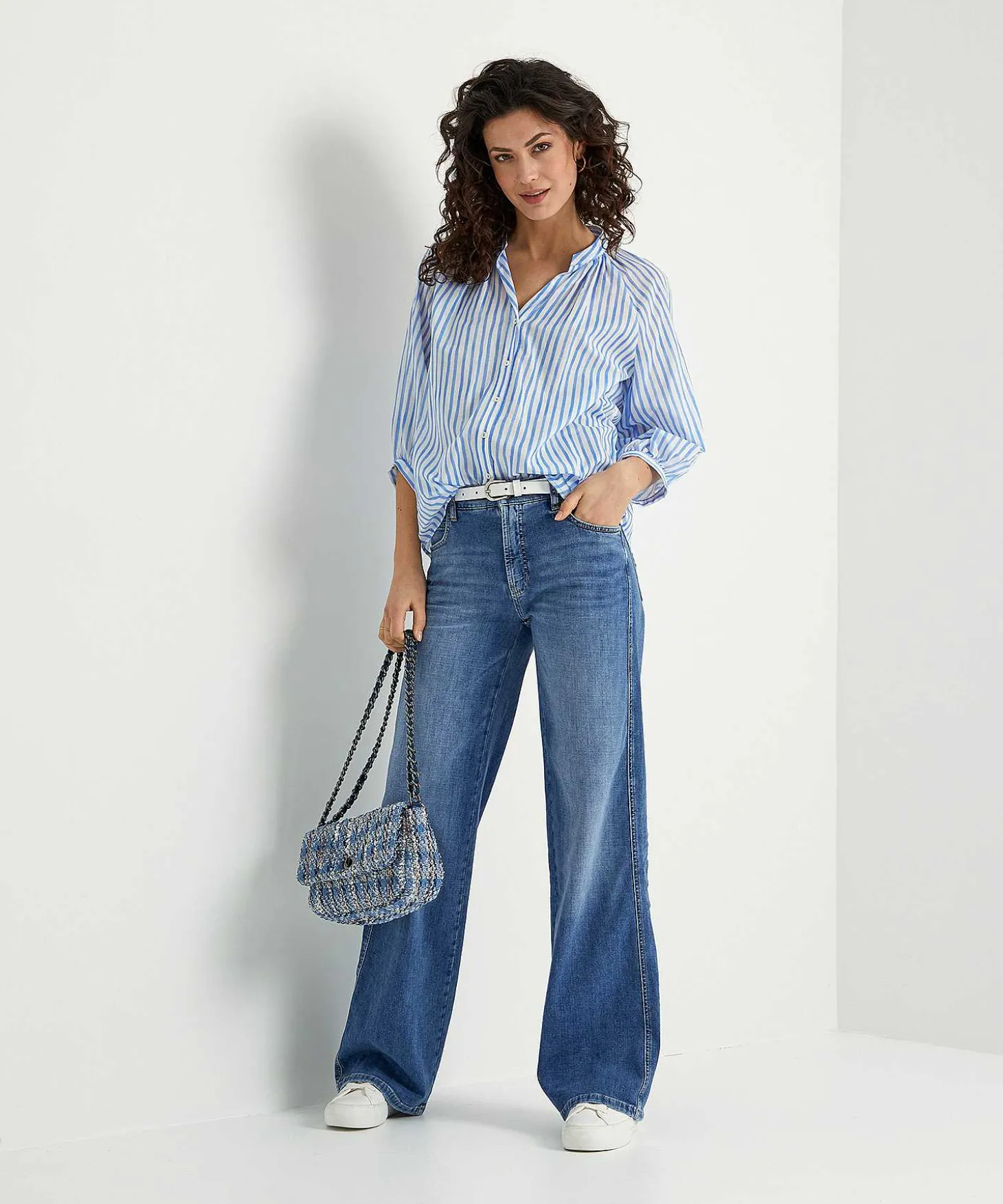 Blusa Louis And Mia De Voile De Algodon A Rayas