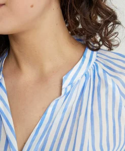 Blusa Louis And Mia De Voile De Algodon A Rayas