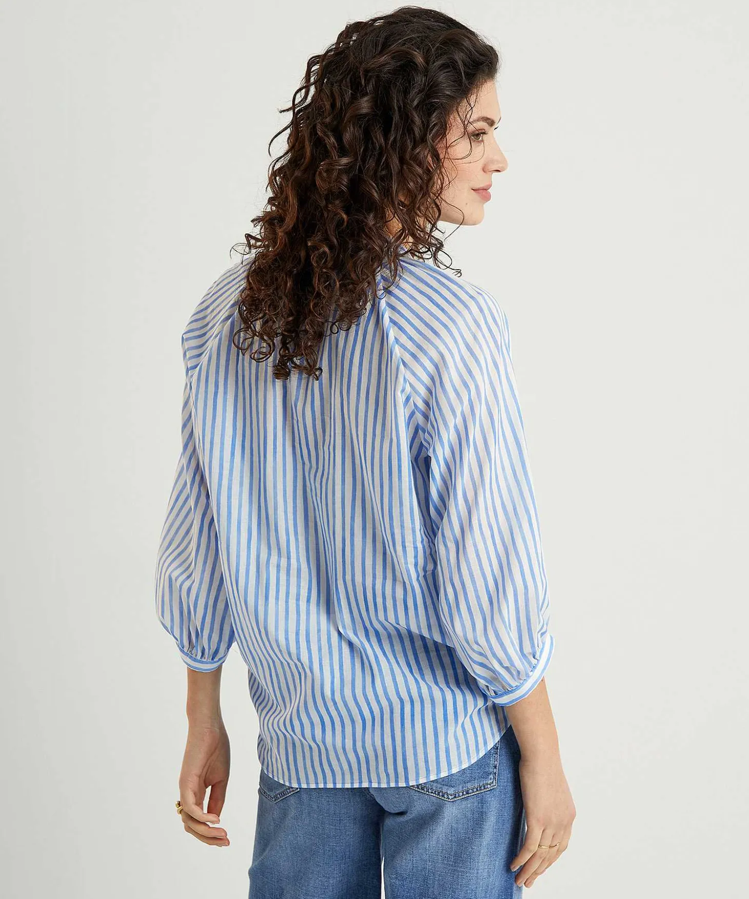Blusa Louis And Mia De Voile De Algodon A Rayas