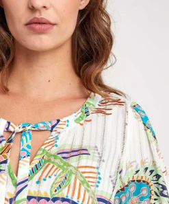 Blusa Marc Cain Estampado Hojas Multicolor