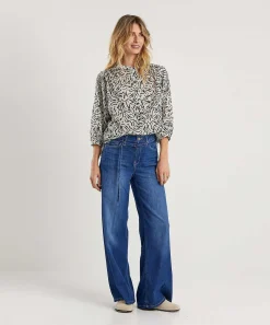 Blusa Moscu De Voile De Algodon Mariposa