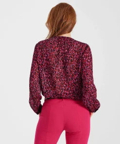 Blusa Oui Crepe Voile Estampado Animal