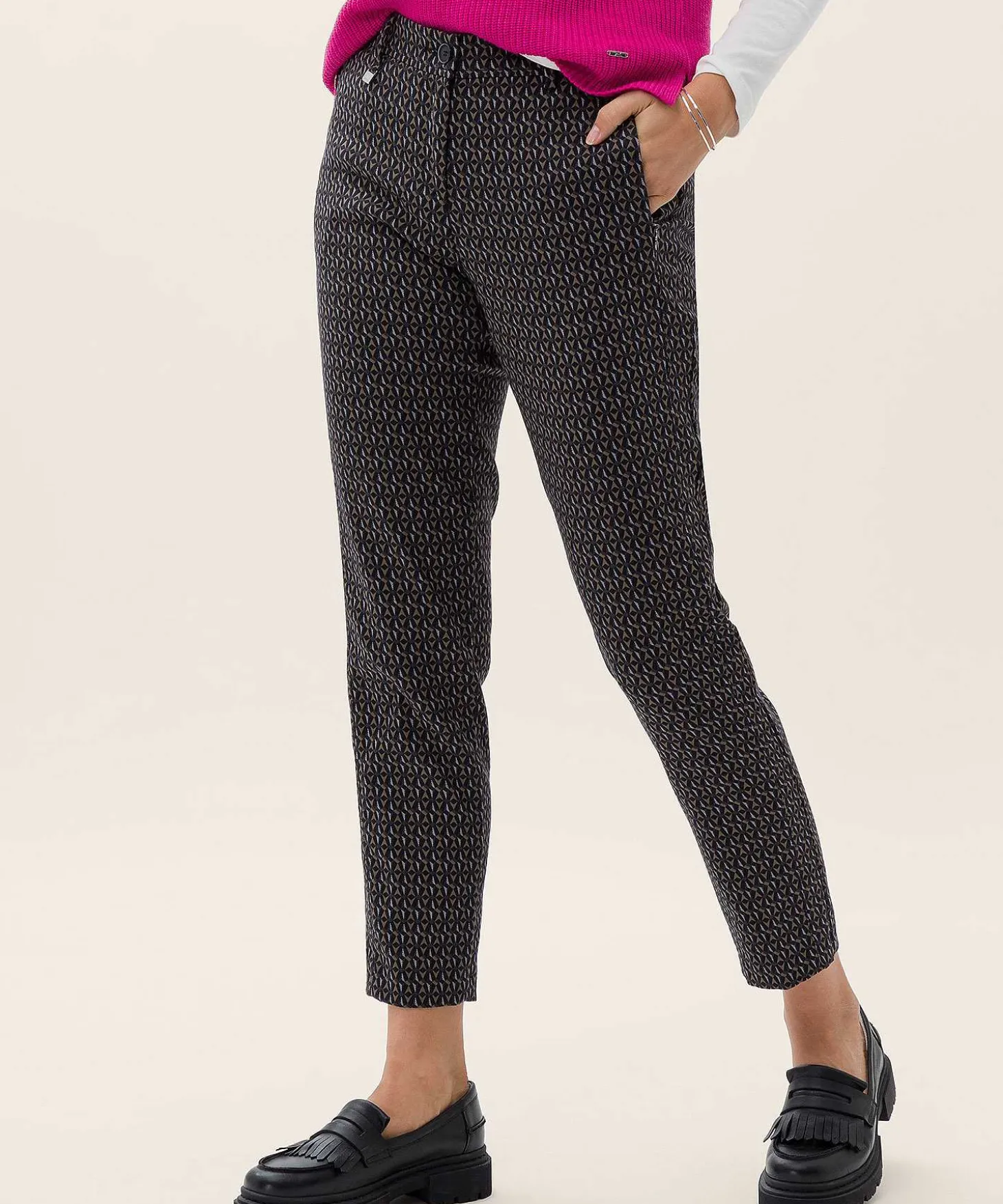 Brax Pantalon Graphic Con Cremalleras Maron S