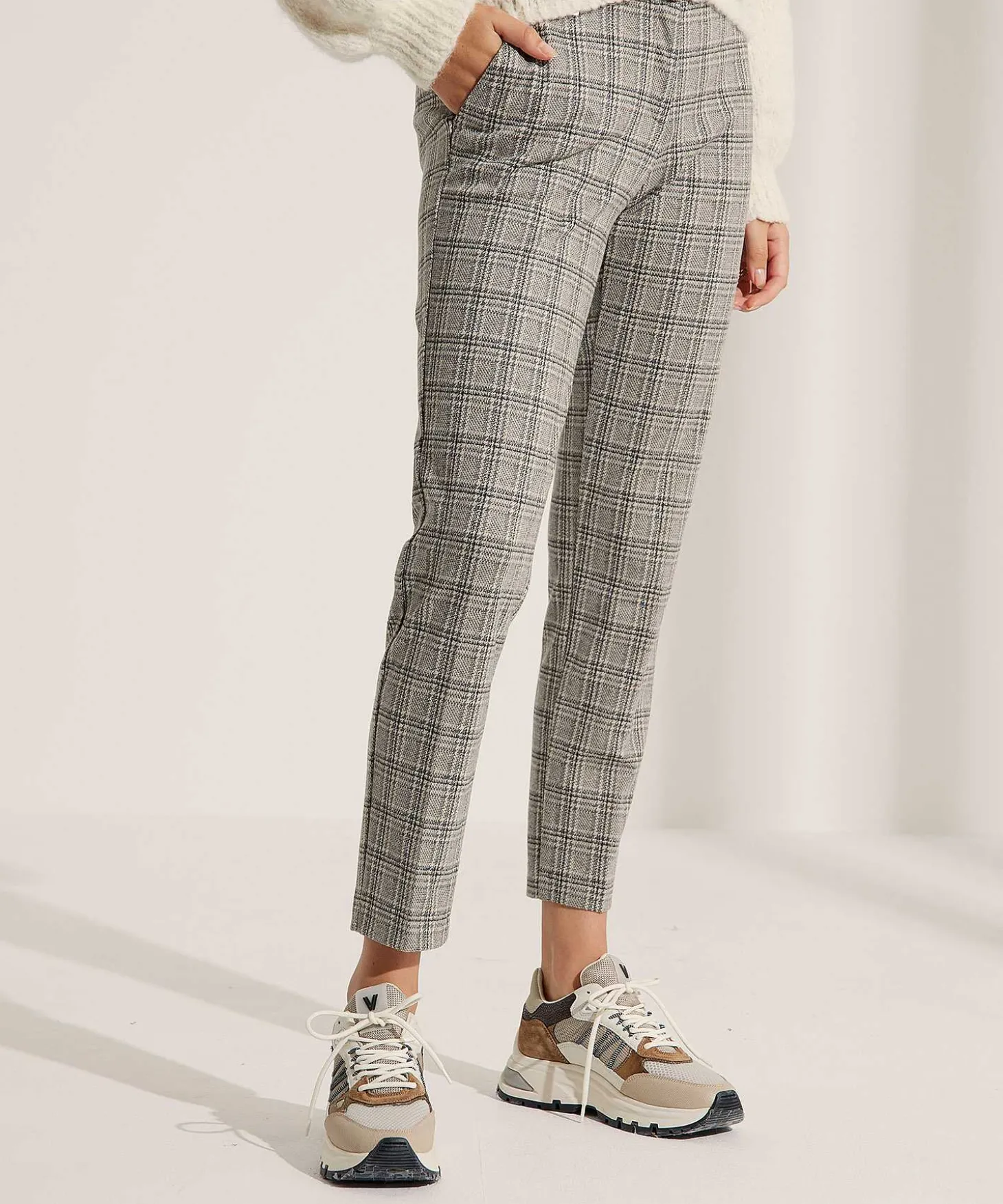 Brax Pants Jersey De Invierno Con Cuadros Maron S