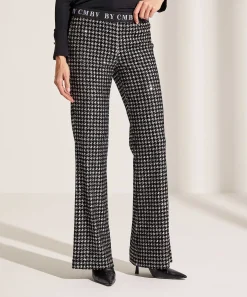 Cambio Pantalon Acampanado Pied-De-Poule Lentejuelas Francis