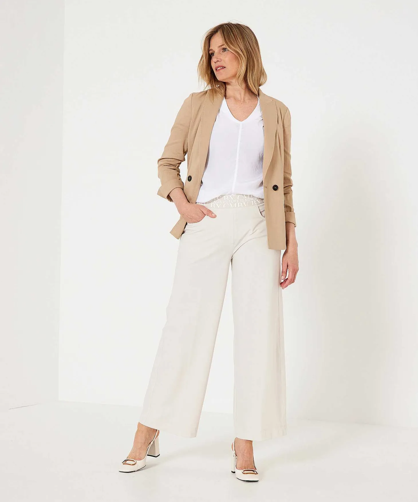 Cambio Pantalon Ancho Tela Travel Ambar