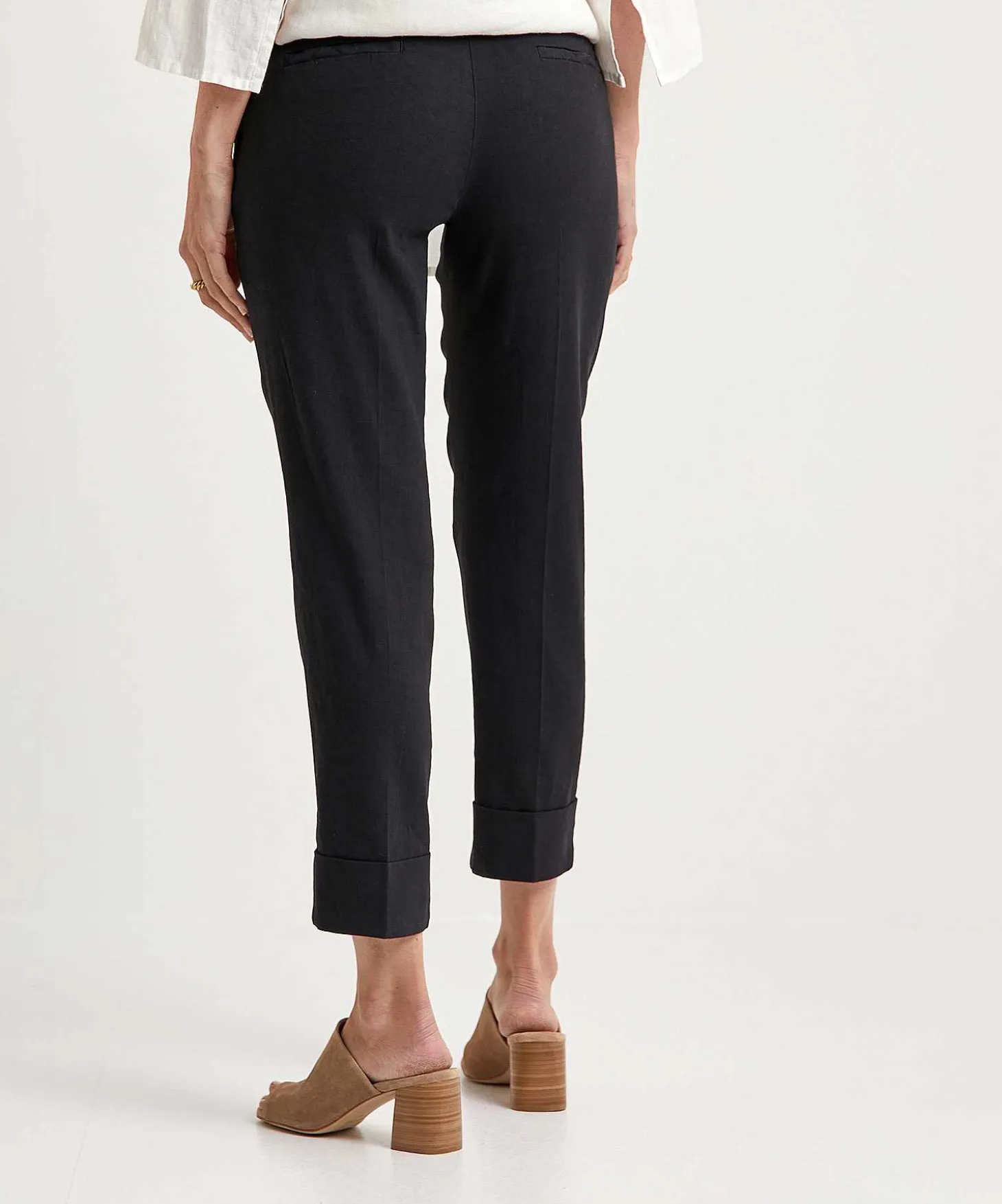 Cambio Pantalon Cropped Mezcla Lino Krystal