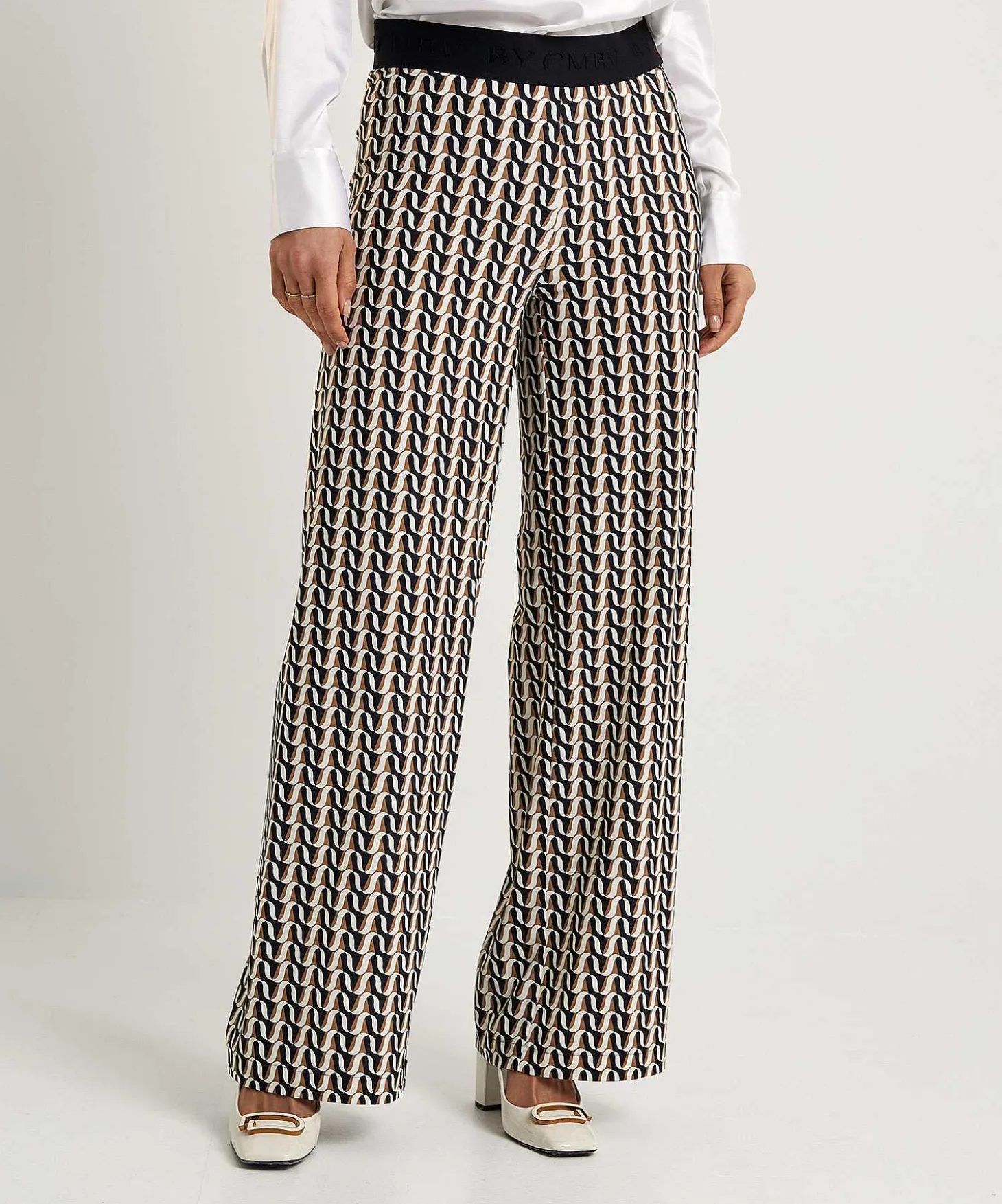 Cambio Pantalon Palazzo Estampado Retro Allison