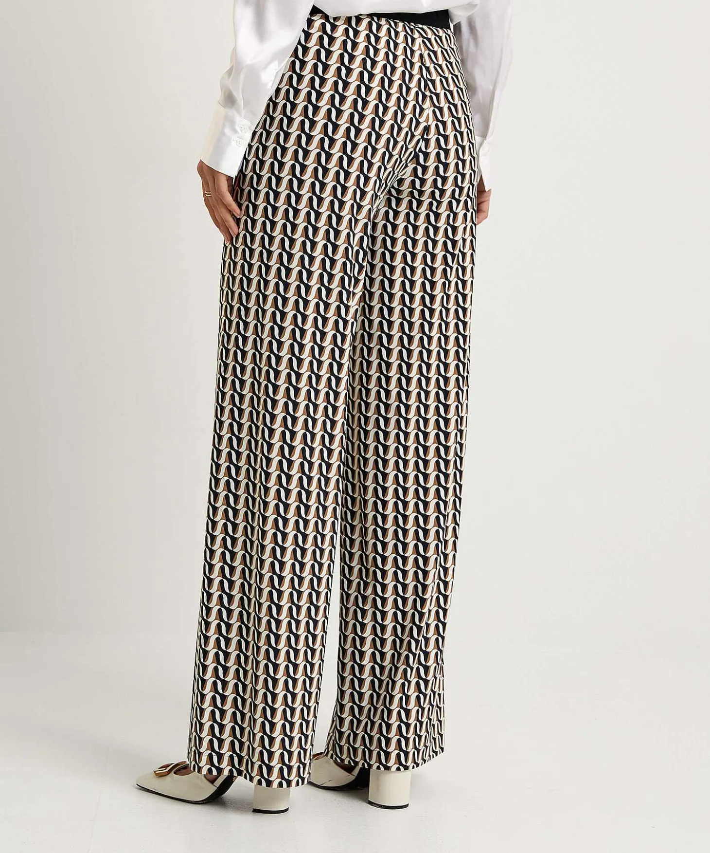 Cambio Pantalon Palazzo Estampado Retro Allison