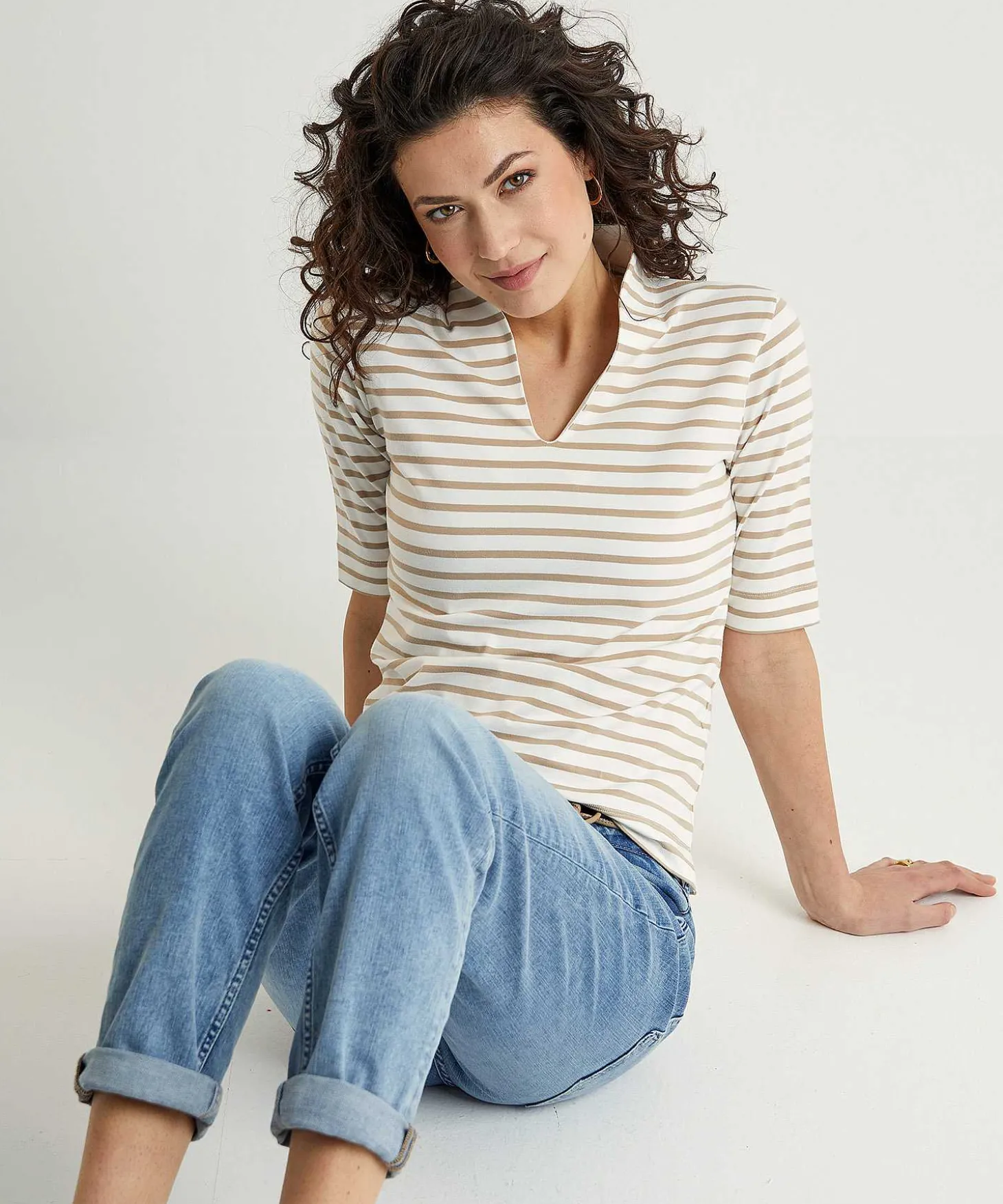 Camisa * Tulip Manga Corta Rayas Bretonas
