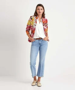 Camisa Con Cuello De Pico Plisado De *