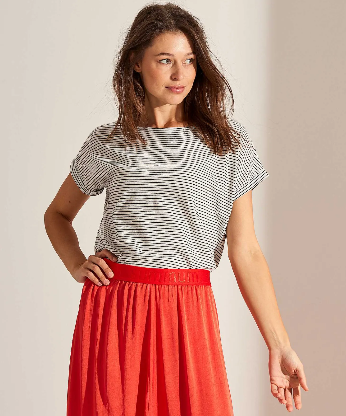 Camisa Giulia E Tu Cuello Barco Rayas Finas