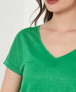 Camisa Giulia E Tu De Lino Con Cuello En V