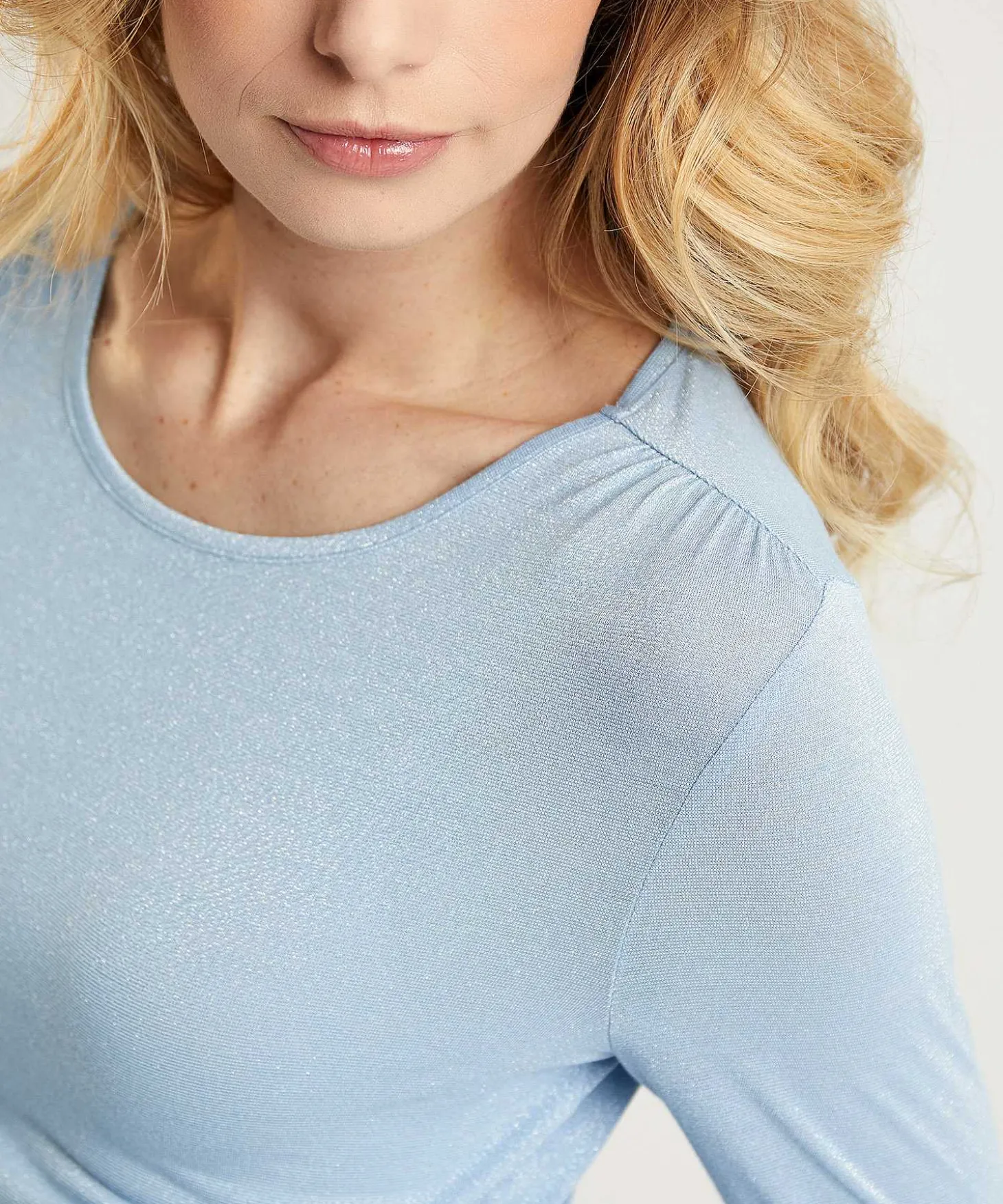 Camisa Oui Con Pliegues En Los Hombros De Lurex