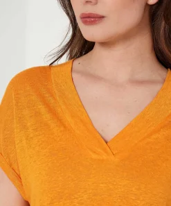 Camisa Oui Lino Cuello Pico