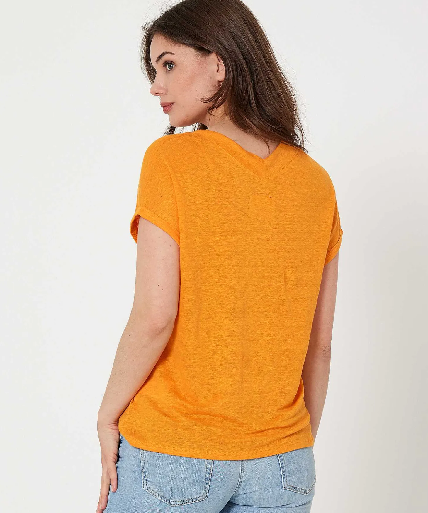Camisa Oui Lino Cuello Pico