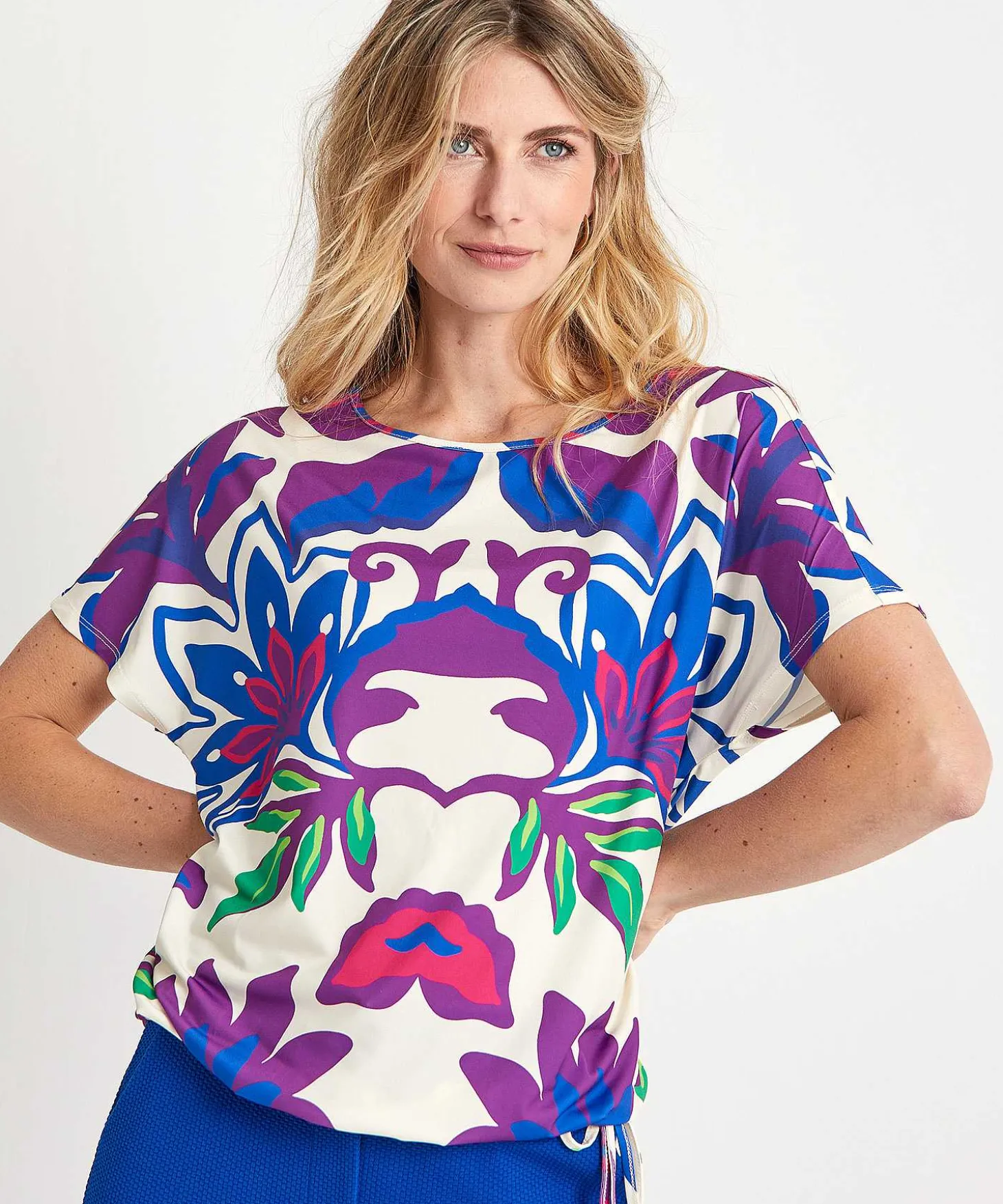Camisa Slinky Oui Flor Grande