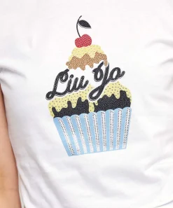 Camiseta Liu Jo Con Diamantes De Imitacion