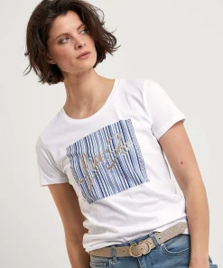 Camiseta Liu Jo Con Estampado De Purpurina Y Pedreria