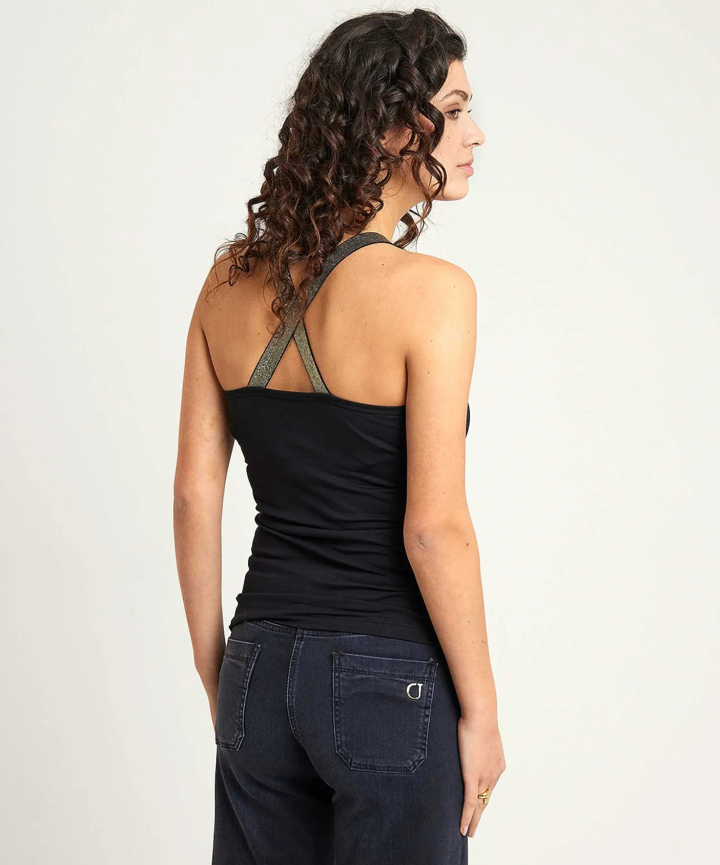 Camiseta Sin Mangas * Essentials Con Espalda Cruzada Y Lurex