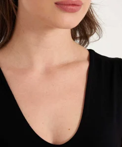 Camiseta Sin Mangas Con Doble Panel Y Cuello En V De * Essentials