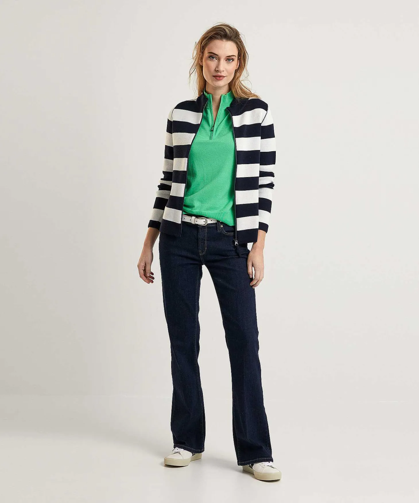 Cardigan Con Cremallera * A Rayas